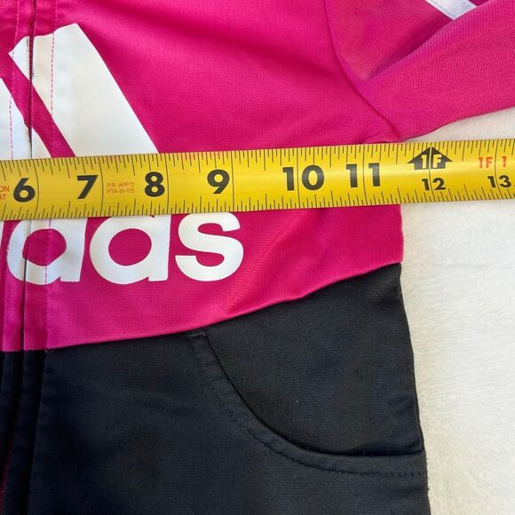 Adidas Pink and Black Track Jacket Full Zip 2T Girls - Picture 8 of 8
